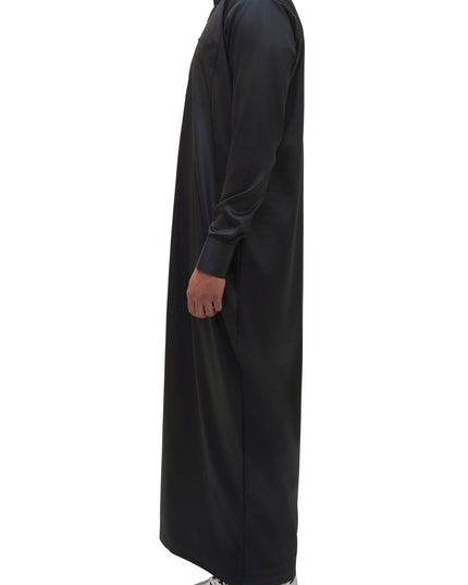 Saudi Collar Thobe - Bedouin Noir