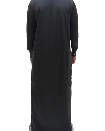 Saudi Collar Thobe - Bedouin Noir