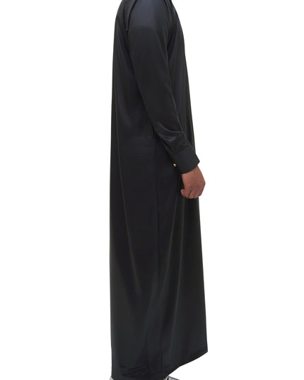 Saudi Collar Thobe - Bedouin Noir