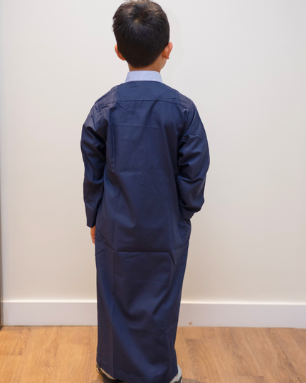 Boy's Premium Saudi Thobe - Moonlit Navy