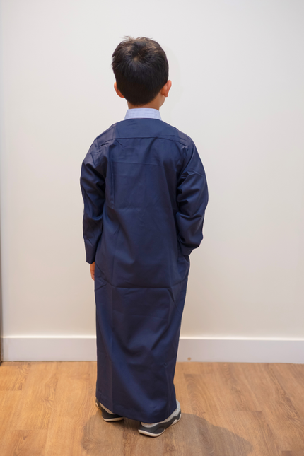 Boy's Premium Saudi Thobe - Moonlit Navy