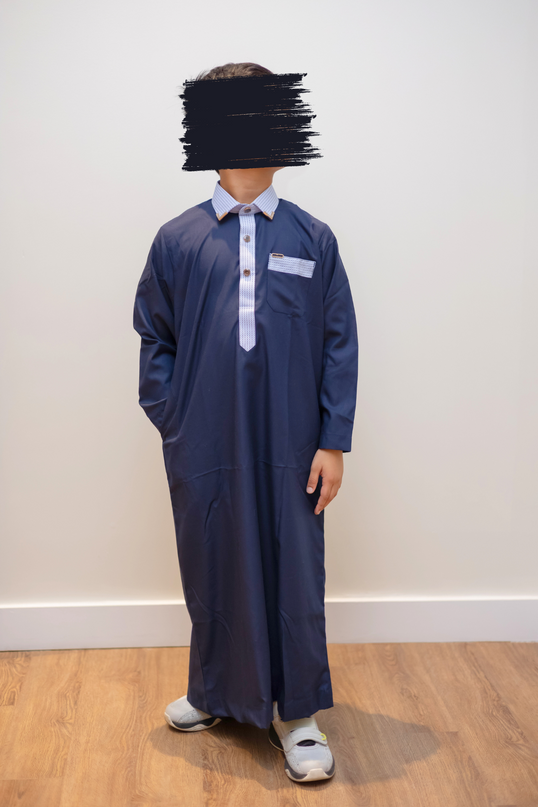 Boy's Premium Saudi Thobe - Moonlit Navy