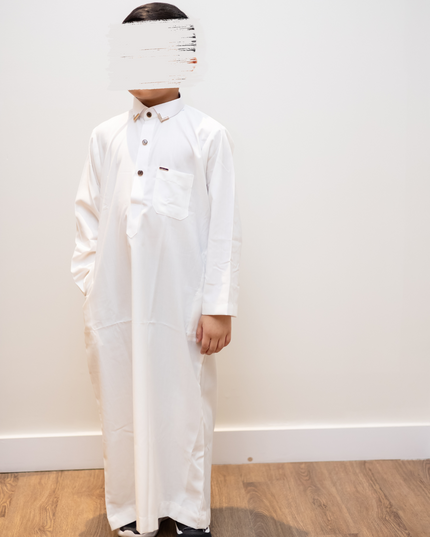 Boy's Premium Saudi Thobe - Pearl White