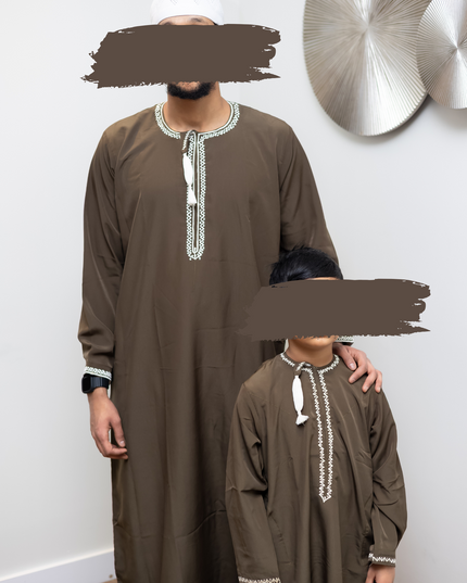 Premium Omani Thobe - Qahwa Brown