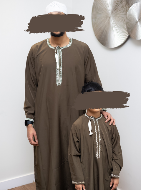 Premium Omani Thobe - Qahwa Brown