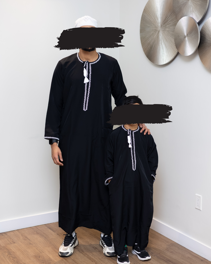 Boy's Premium Omani Thobe - Bedouin Noir