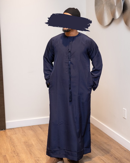 Premium Emirati Thobe - Moonlit Navy