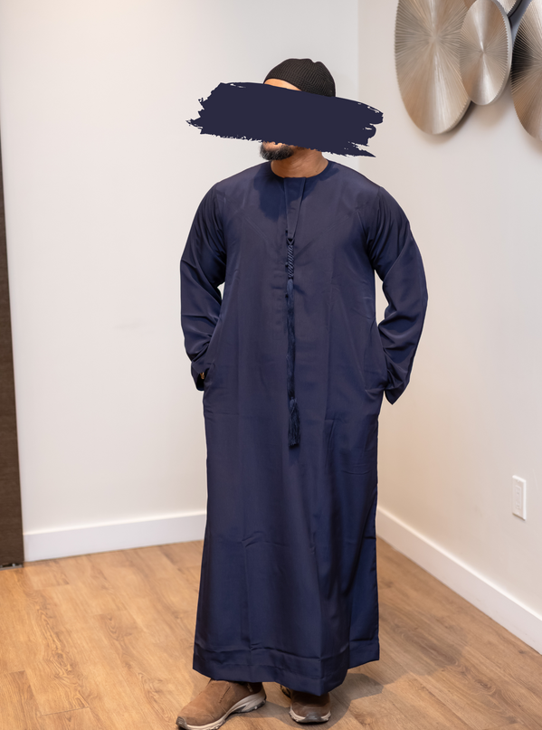 Premium Emirati Thobe - Moonlit Navy