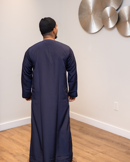 Premium Emirati Thobe - Moonlit Navy