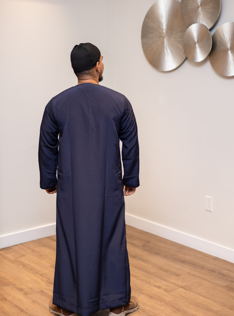 Premium Emirati Thobe - Moonlit Navy