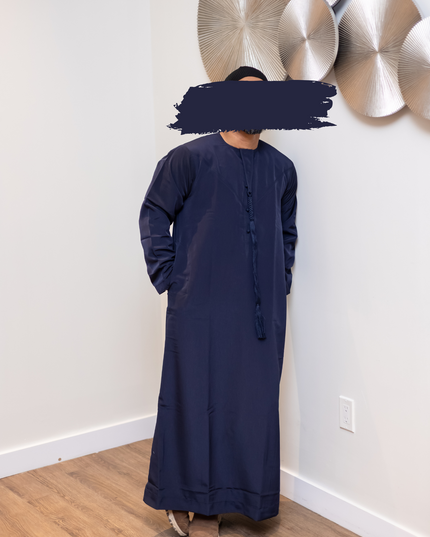 Premium Emirati Thobe - Moonlit Navy