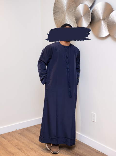 Premium Emirati Thobe - Moonlit Navy