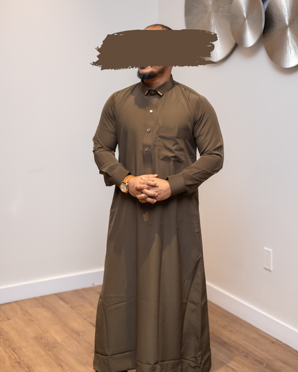 Premium Saudi Thobe - Qawah Brown