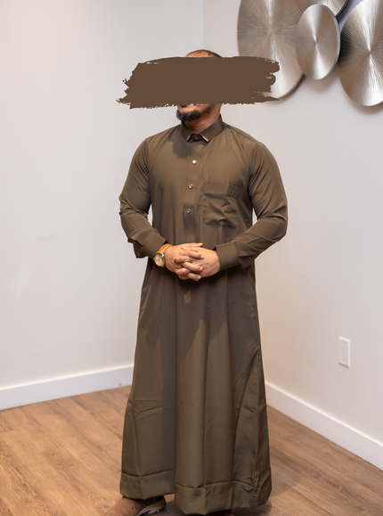 Premium Saudi Thobe - Qawah Brown