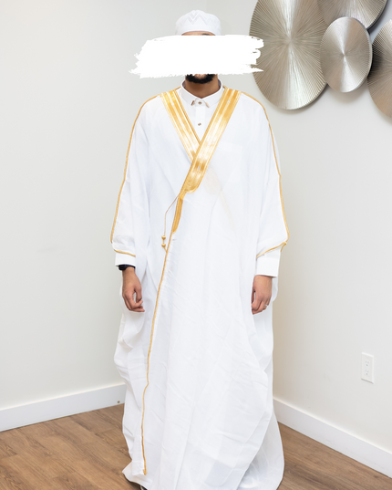 White & Gold Bisht