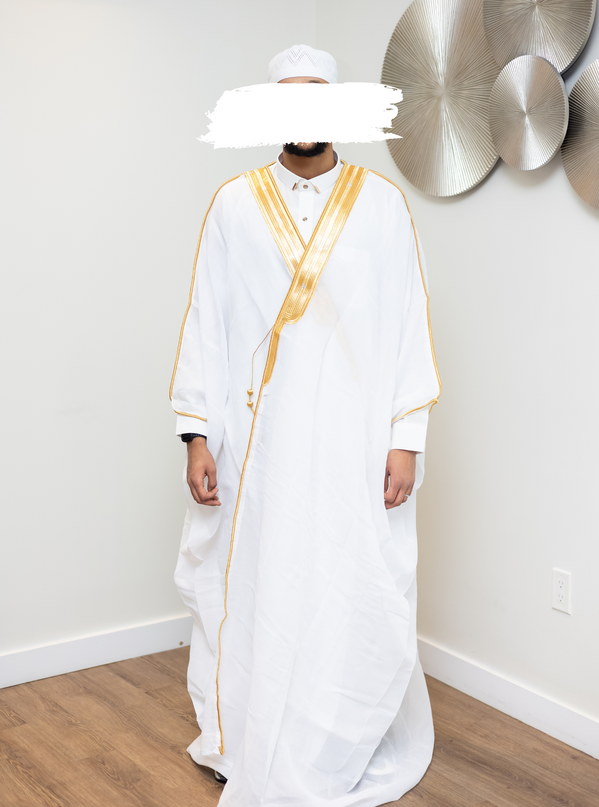 White & Gold Bisht