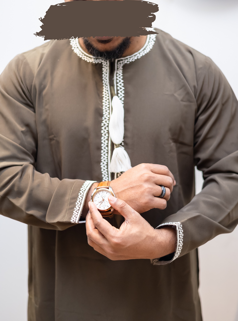 Premium Omani Thobe - Qahwa Brown