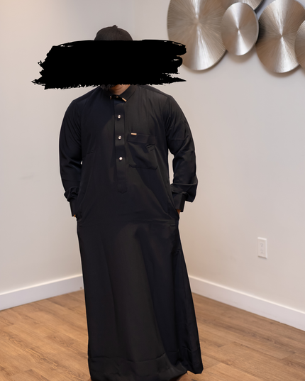 Premium Saudi Thobe - Bedouin Noir