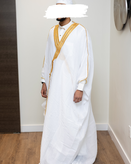 White & Gold Bisht