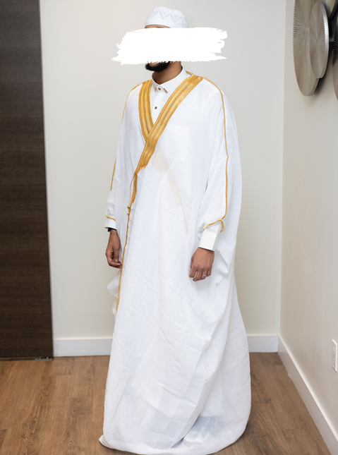 White & Gold Bisht
