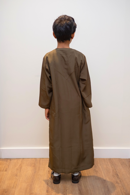 Boy's Premium Emirati Thobe - Qahwa Brown