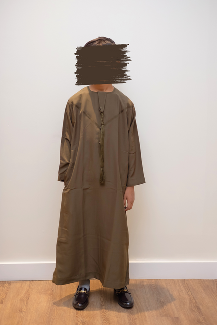 Boy's Premium Emirati Thobe - Qahwa Brown