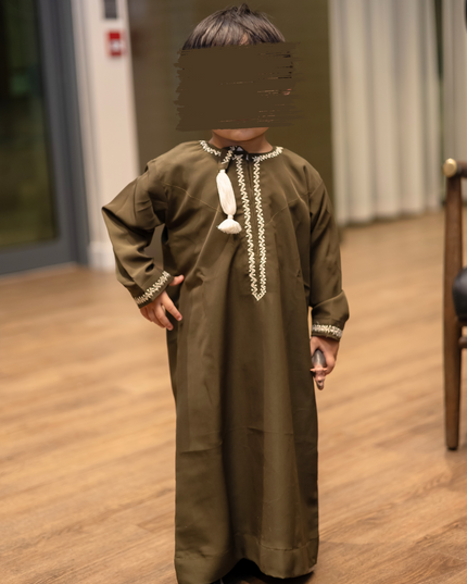 Boy's Premium Omani Thobe - Qahwa Brown