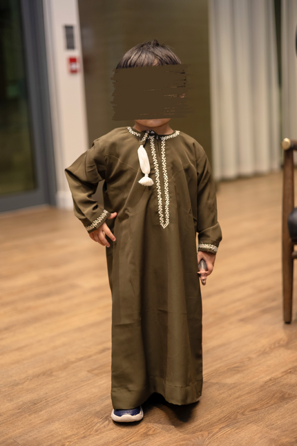 Boy's Premium Omani Thobe - Qahwa Brown