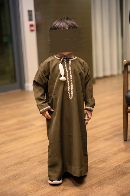 Boy's Premium Omani Thobe - Qahwa Brown